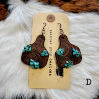 Cow Tag Style Earrings by Painted Pony Designs