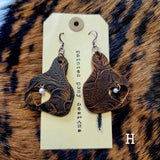 Cow Tag Style Earrings by Painted Pony Designs