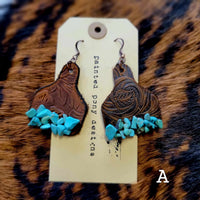 Cow Tag Style Earrings by Painted Pony Designs