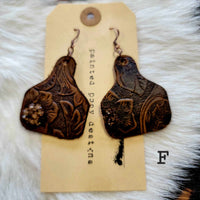 Cow Tag Style Earrings by Painted Pony Designs