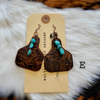 Cow Tag Style Earrings by Painted Pony Designs