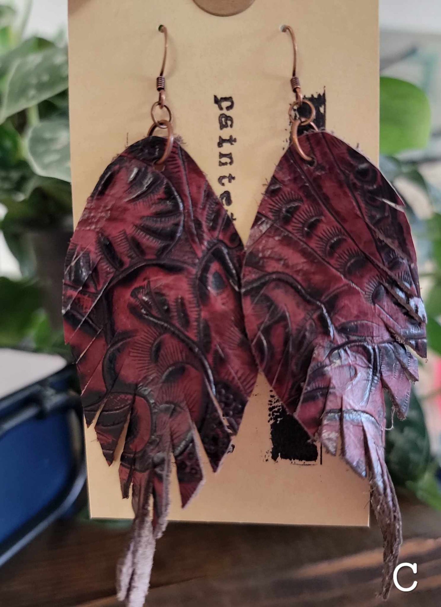 Feather Style Earrings by Painted Pony Designs