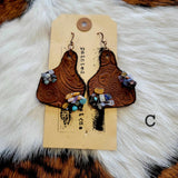 Cow Tag Style Earrings by Painted Pony Designs