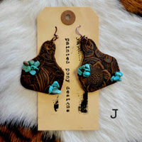 Cow Tag Style Earrings by Painted Pony Designs