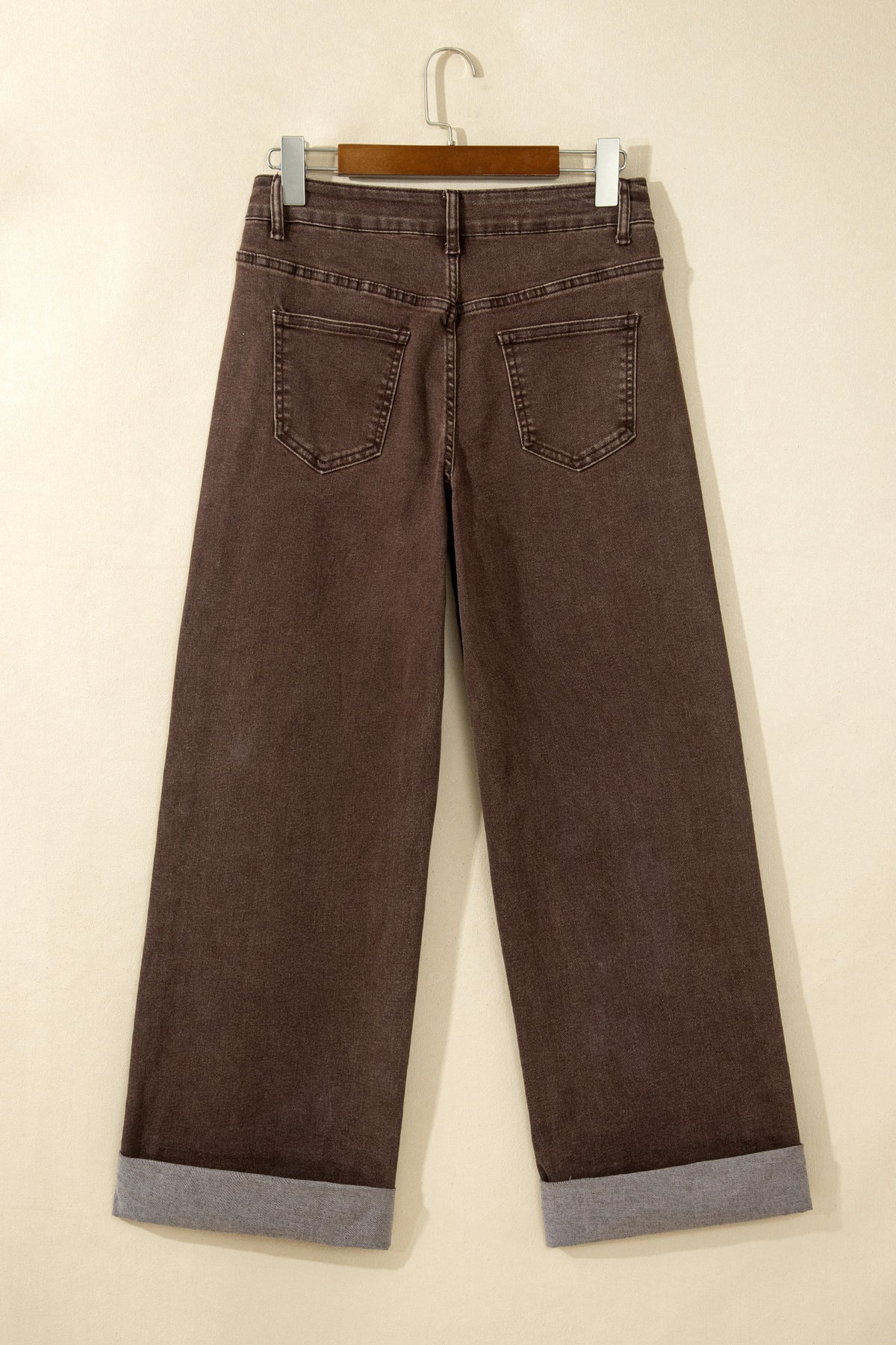 Navy Blue Studded Detail Straight Leg Casual Loose Jeans