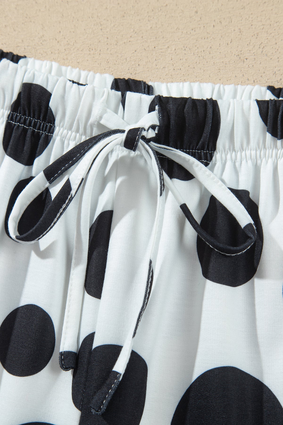 Polka Dot Long Sleeve Top & Drawstring Pants Set