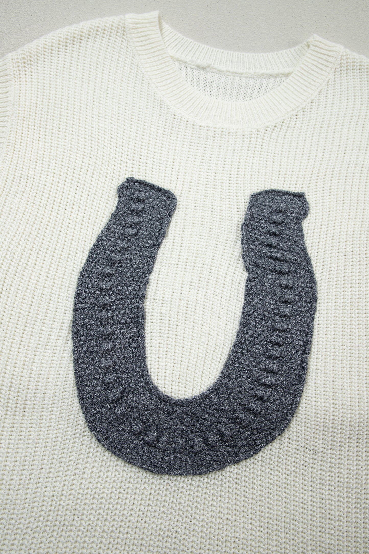 Crochet Horseshoe Knit Sweater