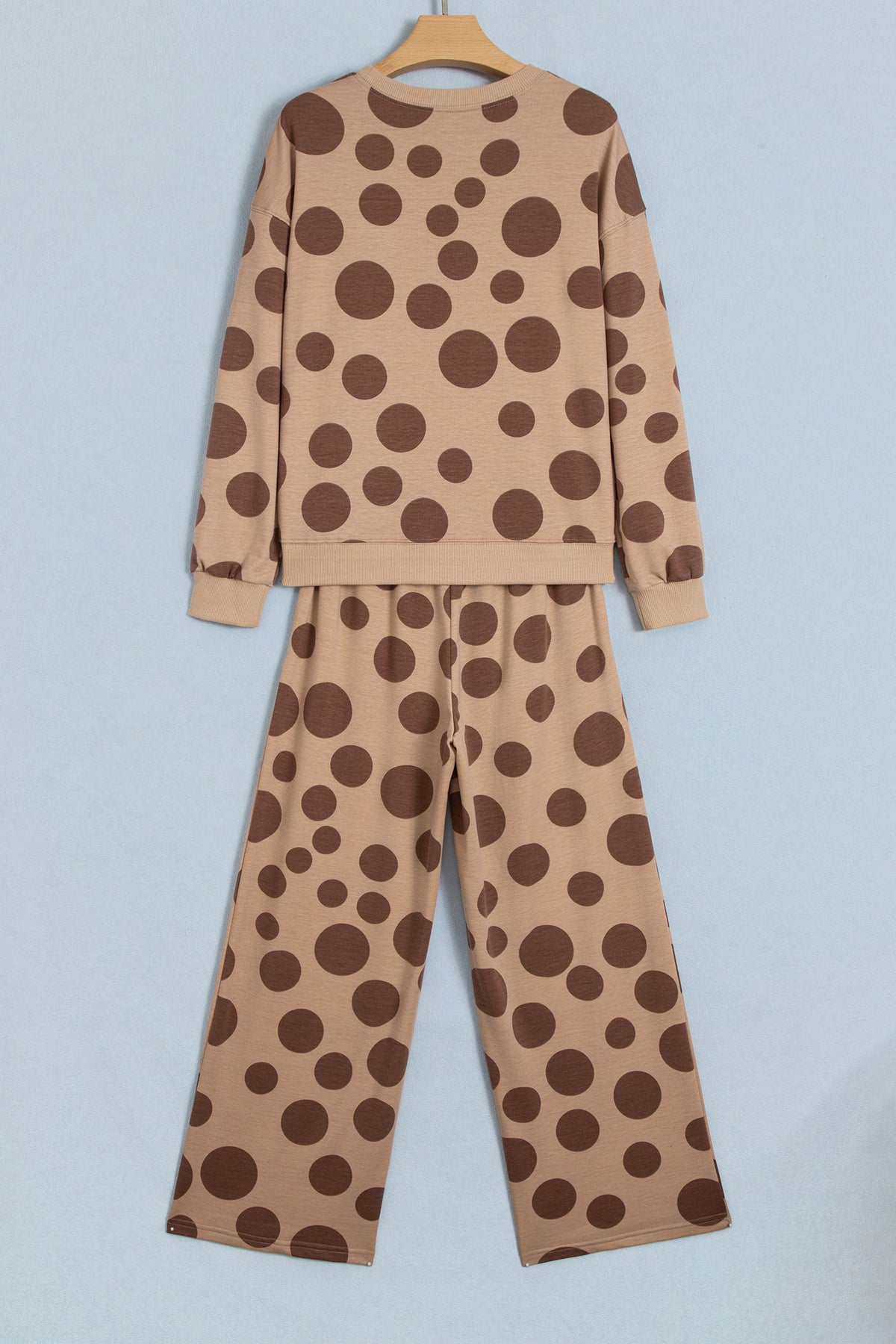 Polka Dot Long Sleeve Top & Drawstring Pants Set