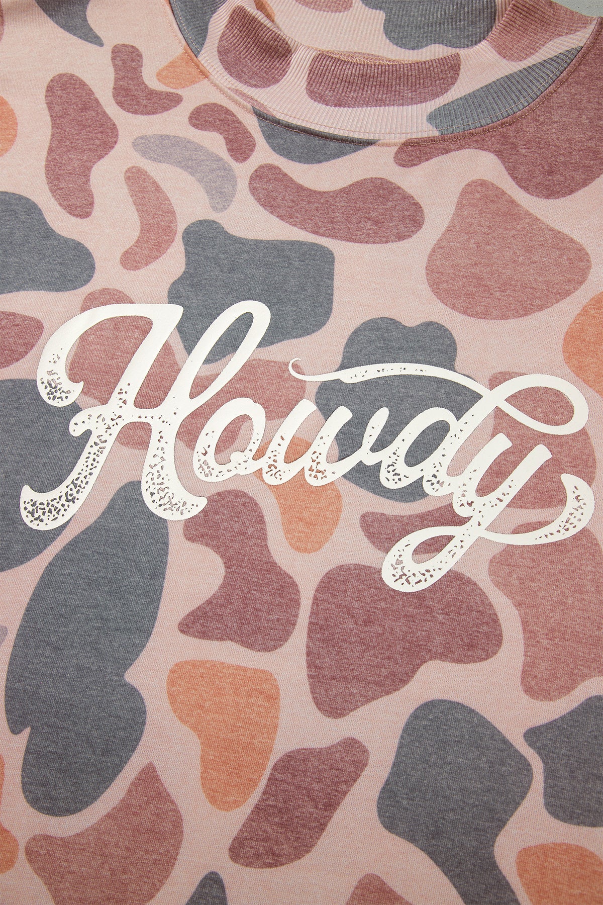 Khaki Camo Howdy Western Graphic Crewneck