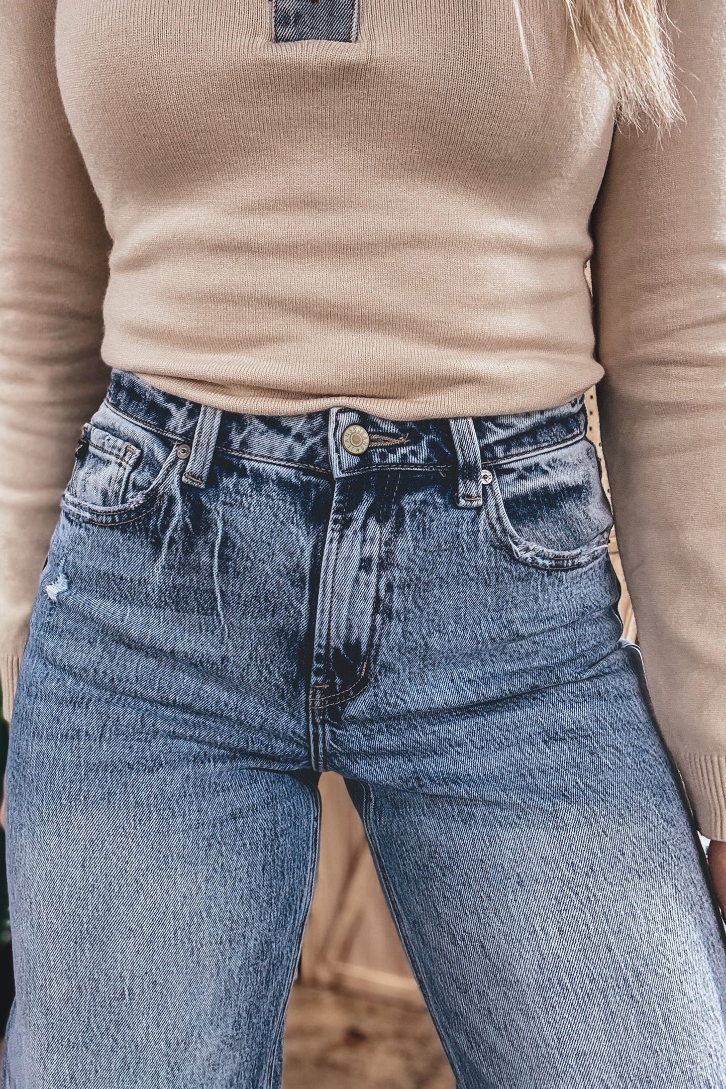 Ashleigh Blue Cuffed Straight Jeans