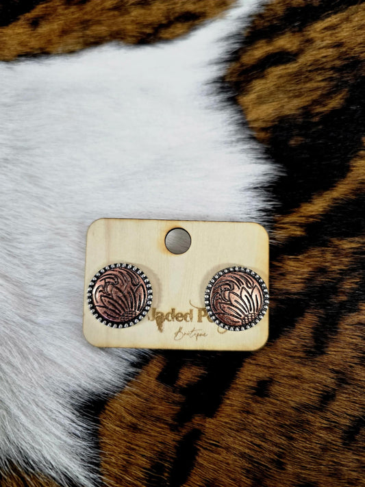 Sunflower Stream Coppertone Earrings