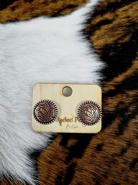 Sunflower Stream Coppertone Earrings