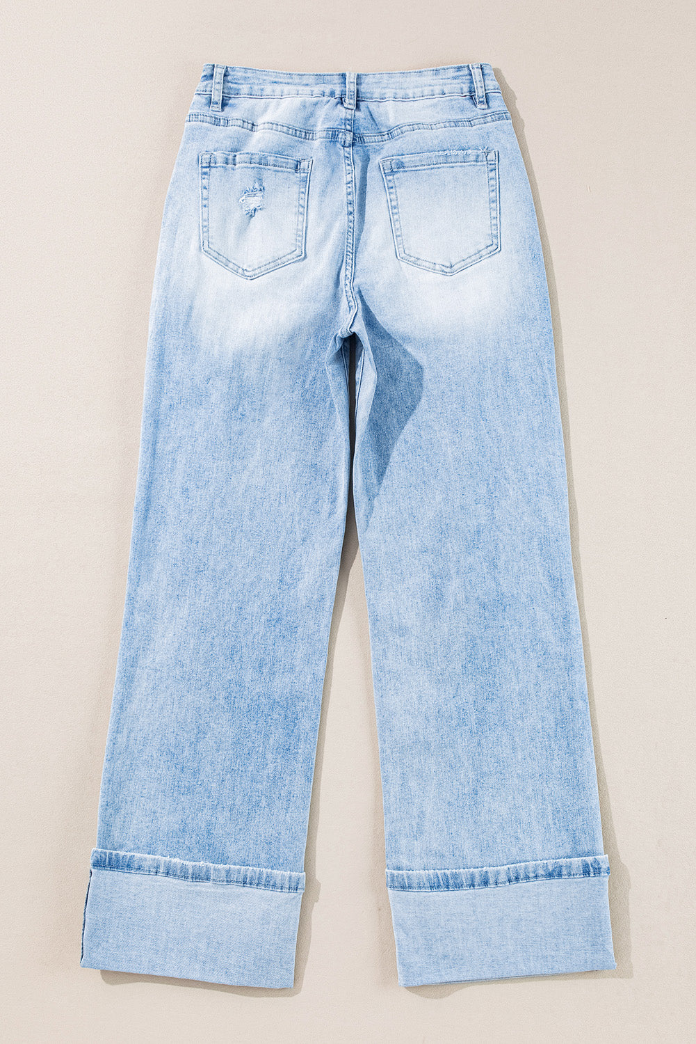 👖 Beau Blue Light Wash Distressed Straight Jeans