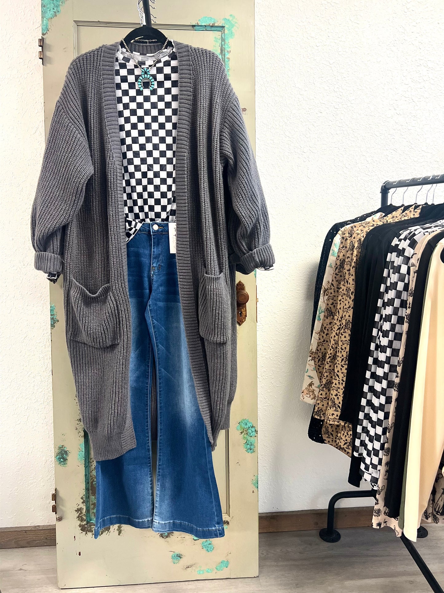 Long Length Plus Size Open Front Loose Knit Cardigan