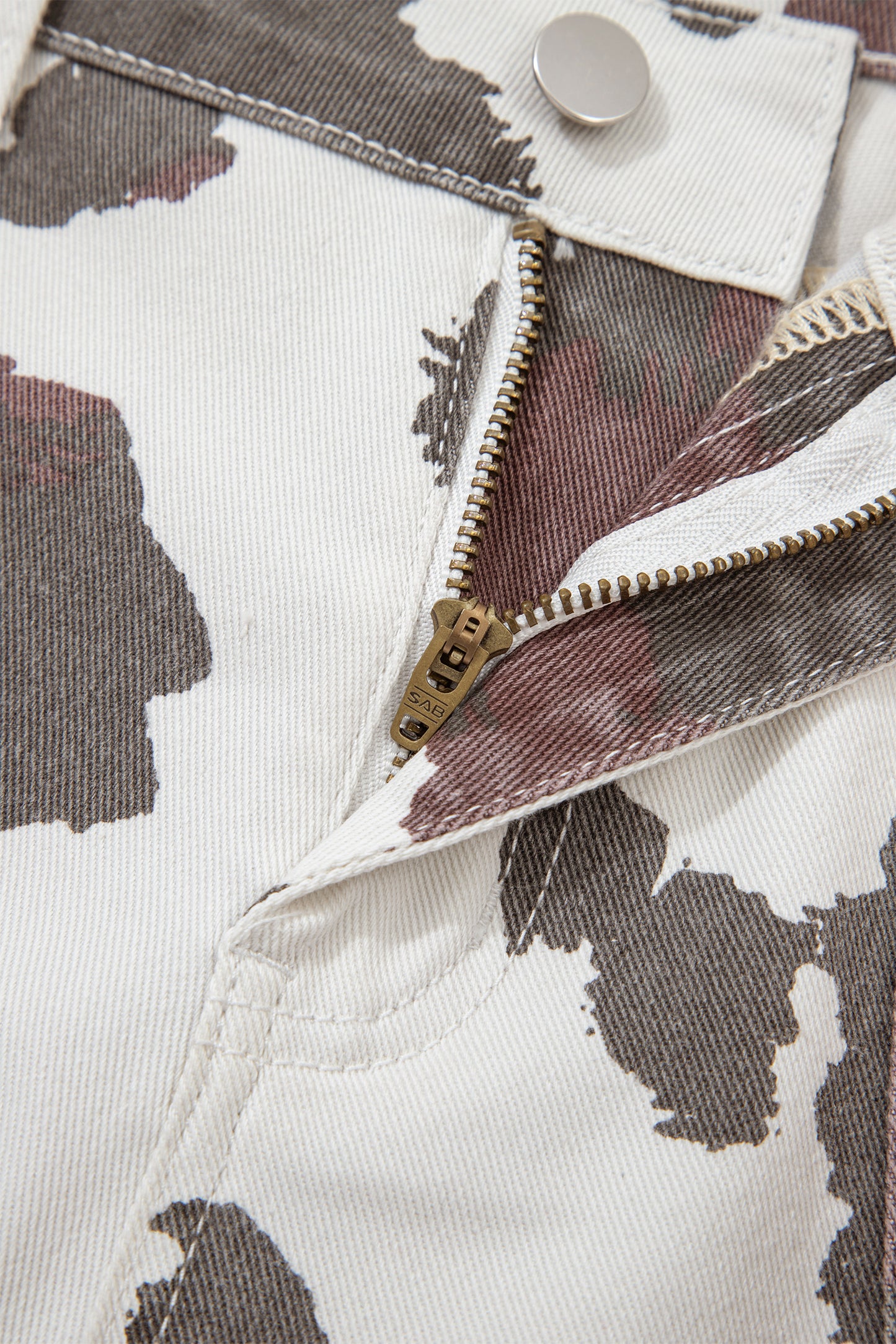 Brown Cow Print Multi Pocket Jeans