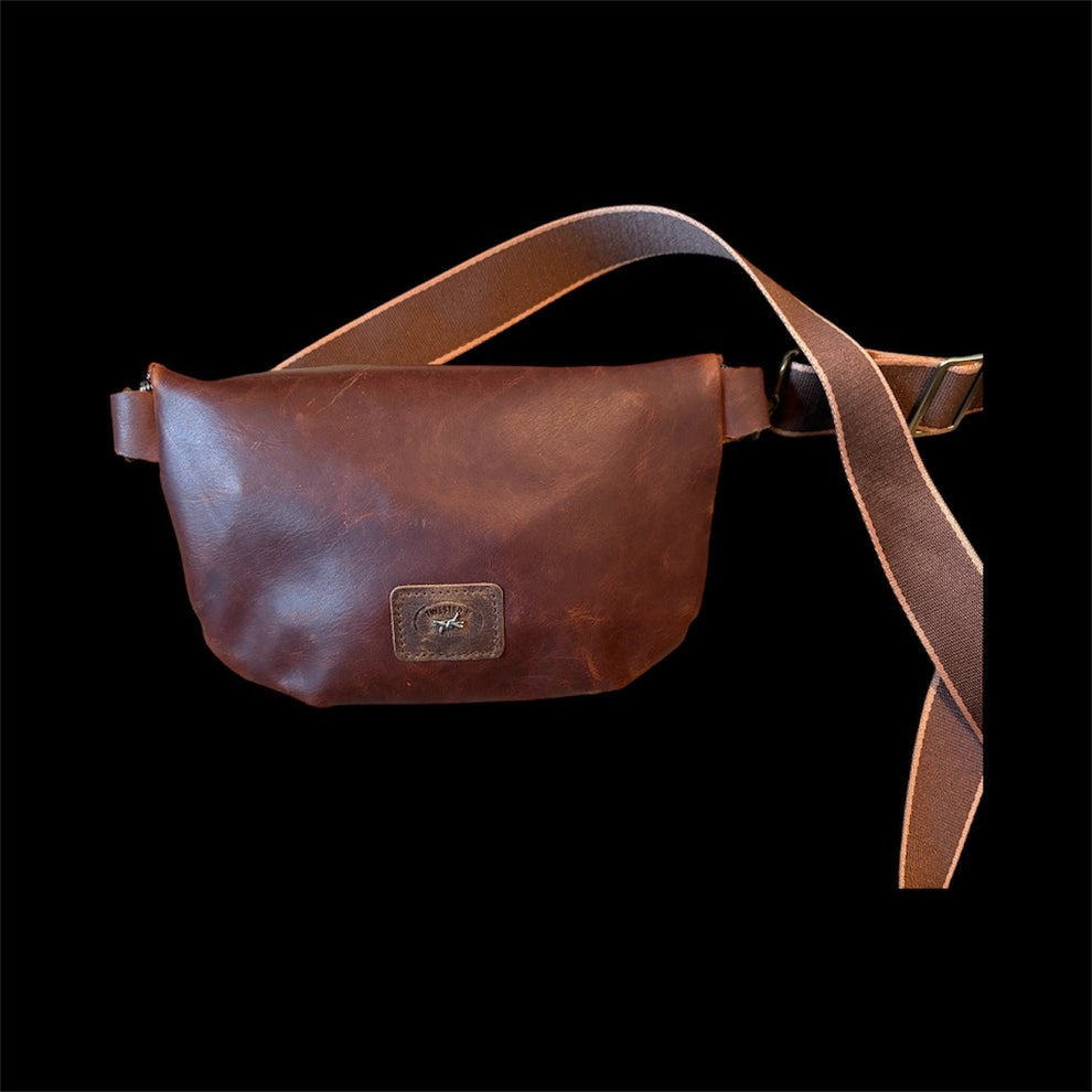 Twisted R Leather Brown Branded Fanny Pack Purse – Made in Montana, USA