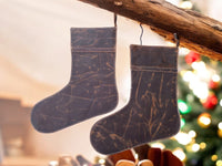2pc Bootstitch Christmas Stockings Rustic Leather