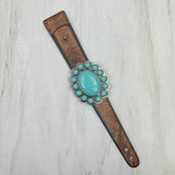 Brown Leather Bracelet with Large  Concho 💙