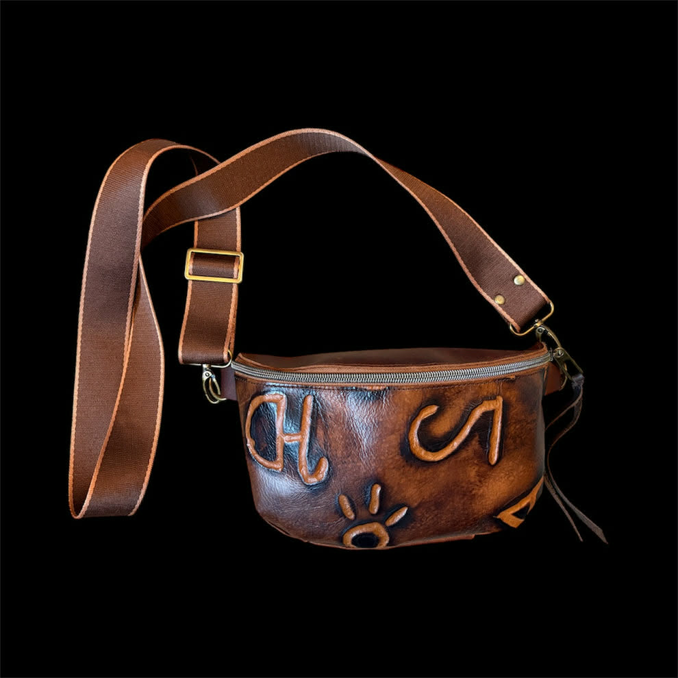 Twisted R Leather Brown Branded Fanny Pack Purse – Made in Montana, USA