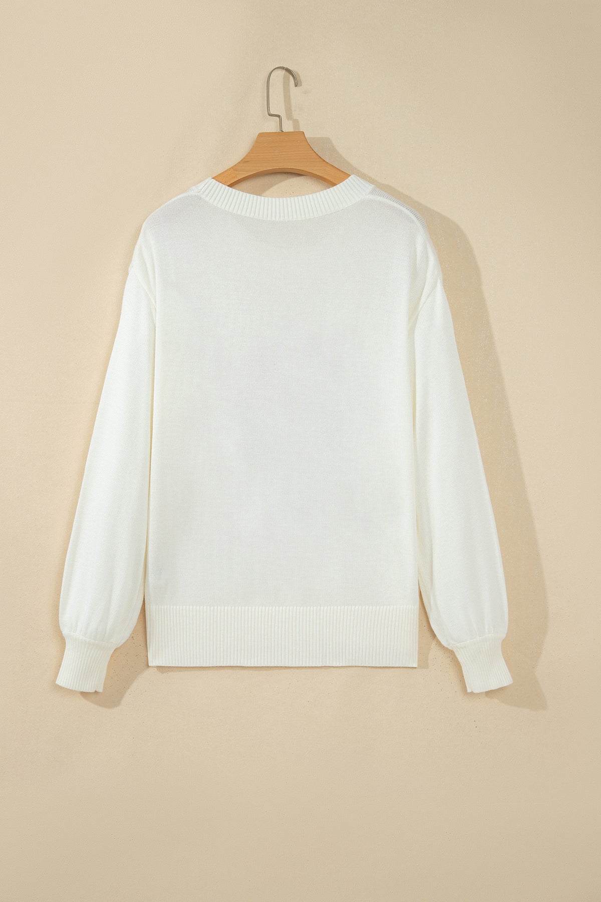 White Western Floral Lightweight Knit Sweater