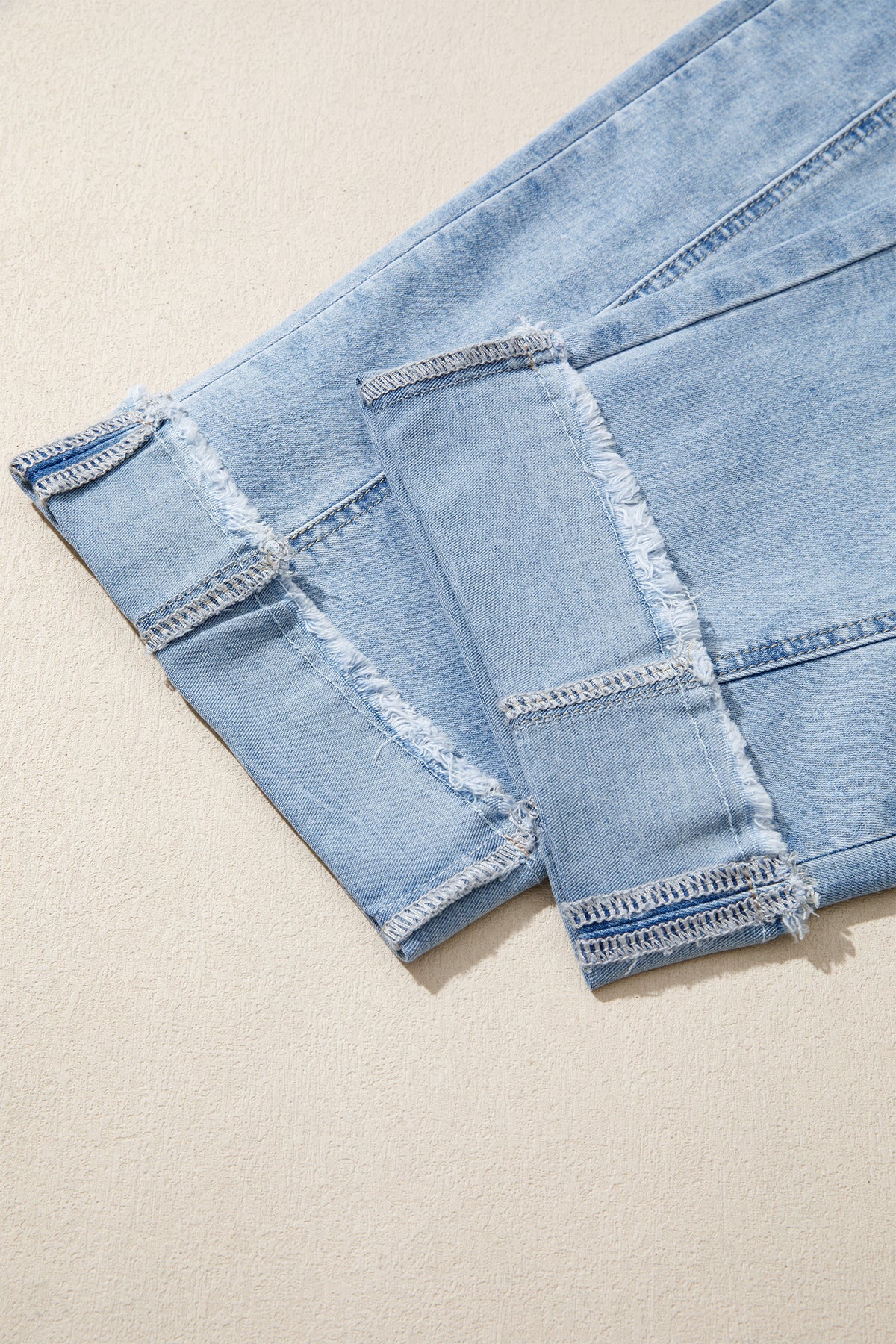 Barrel Leg Raw Hem Jeans