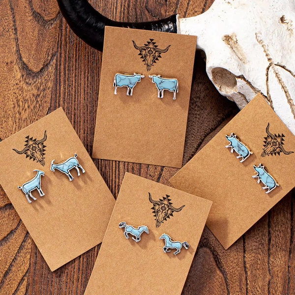 Turquoise Animals  Stud Earrings