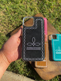 Boot-Stitch Suede Leather Phone Cases