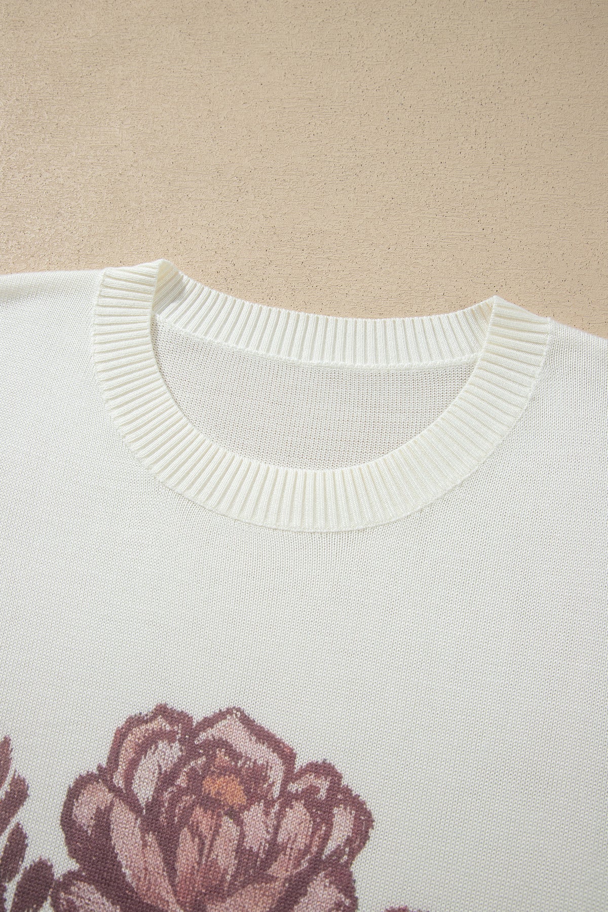 White Western Floral Lightweight Knit Sweater