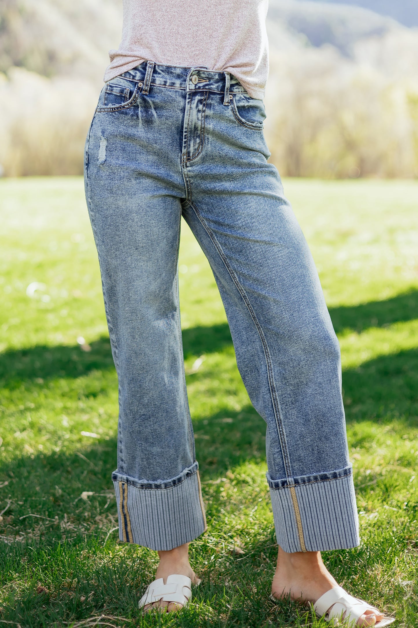 Ashleigh Blue Cuffed Straight Jeans