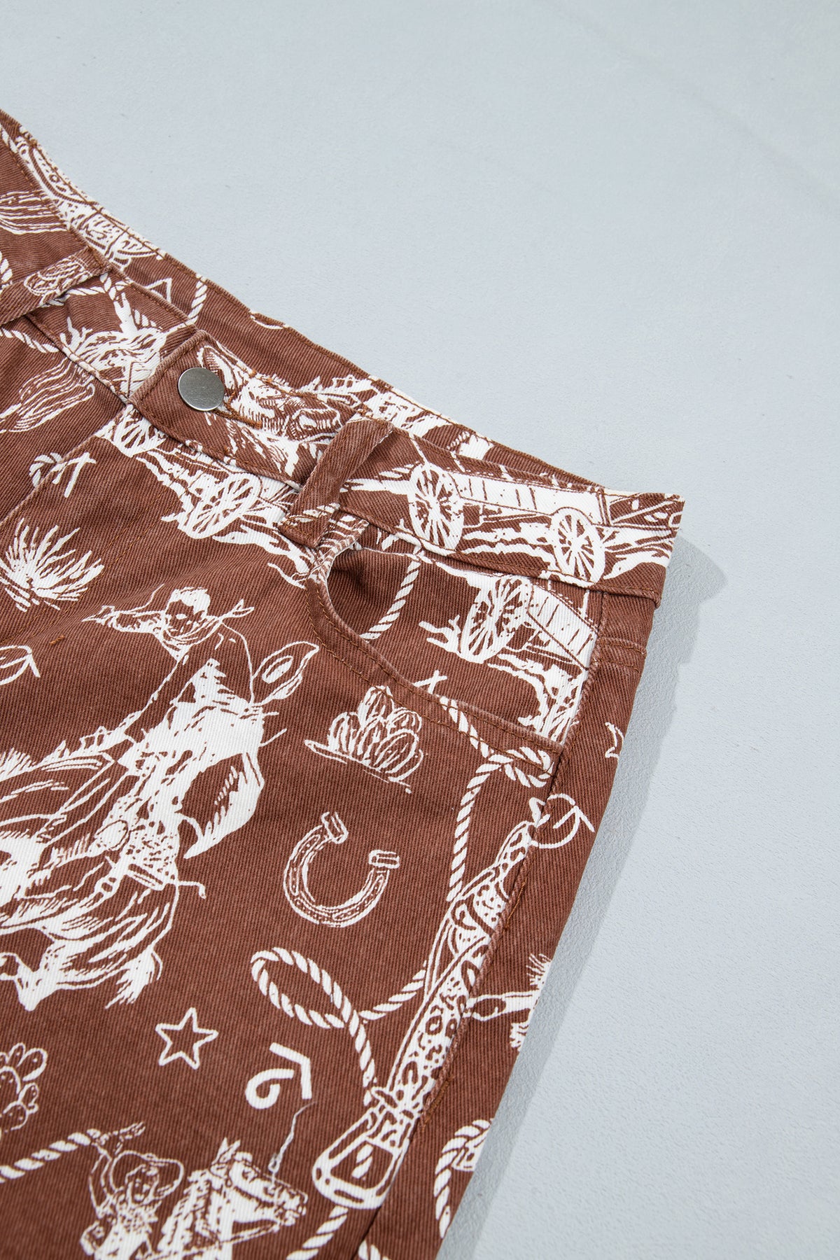 Western Print Wide-Leg Jeans — 2 Prints