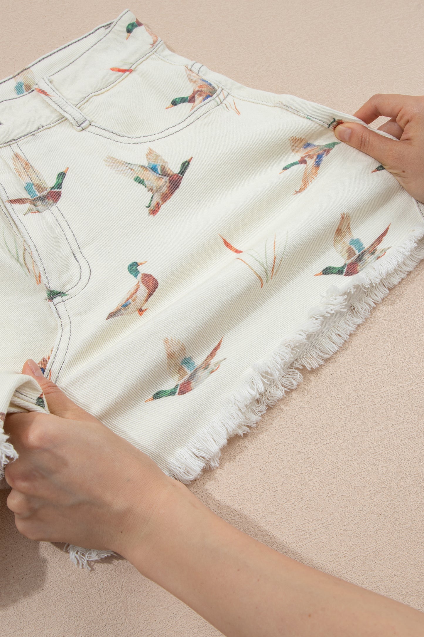 🦆🤠 Wild Duck Mallard High Waist Denim Shorts