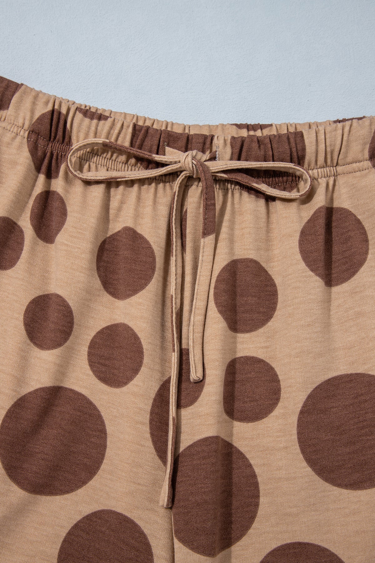 Polka Dot Long Sleeve Top & Drawstring Pants Set