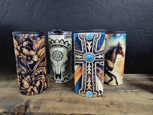 🥤 4-in-1 Can Cooler + Tumbler — Vacuum Insulated | BPA Free