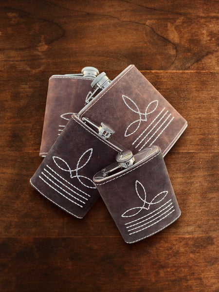 Classic BootStitch Leather Flasks
