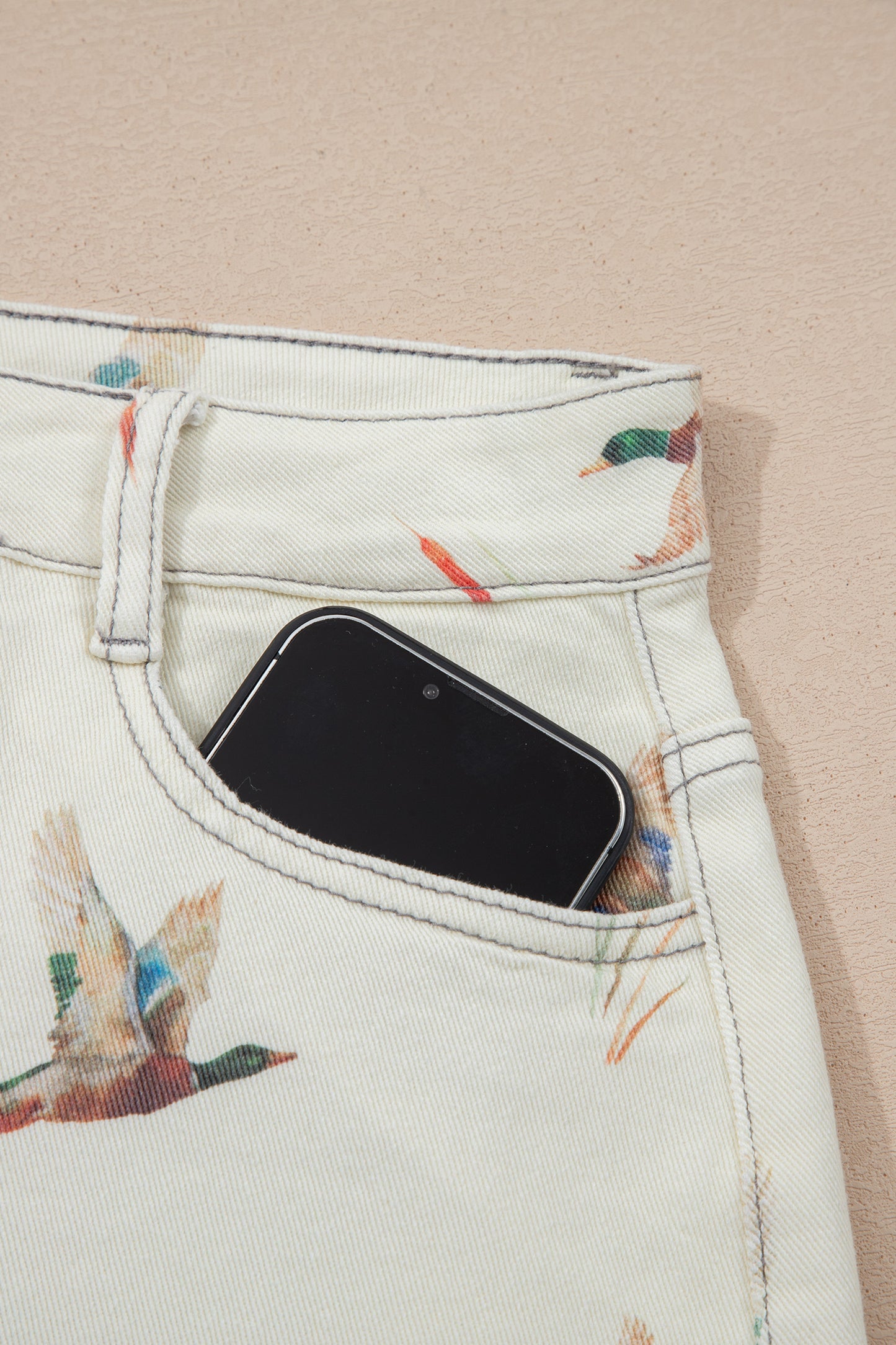 🦆🤠 Wild Duck Mallard High Waist Denim Shorts