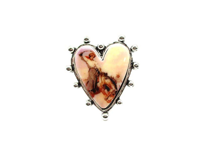 Western Heart Shape Portrait Cuff Ring