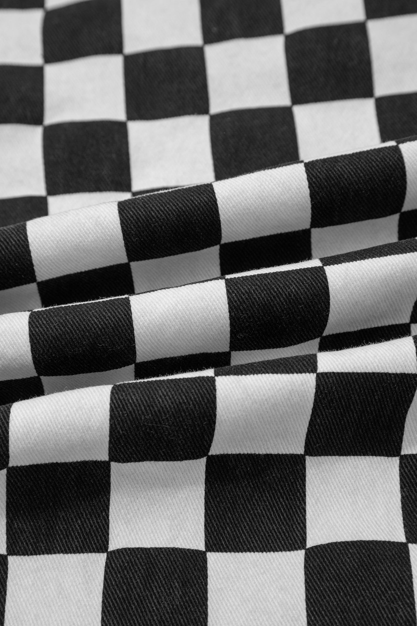 Black Checkerboard Distressed Cropped Jeans