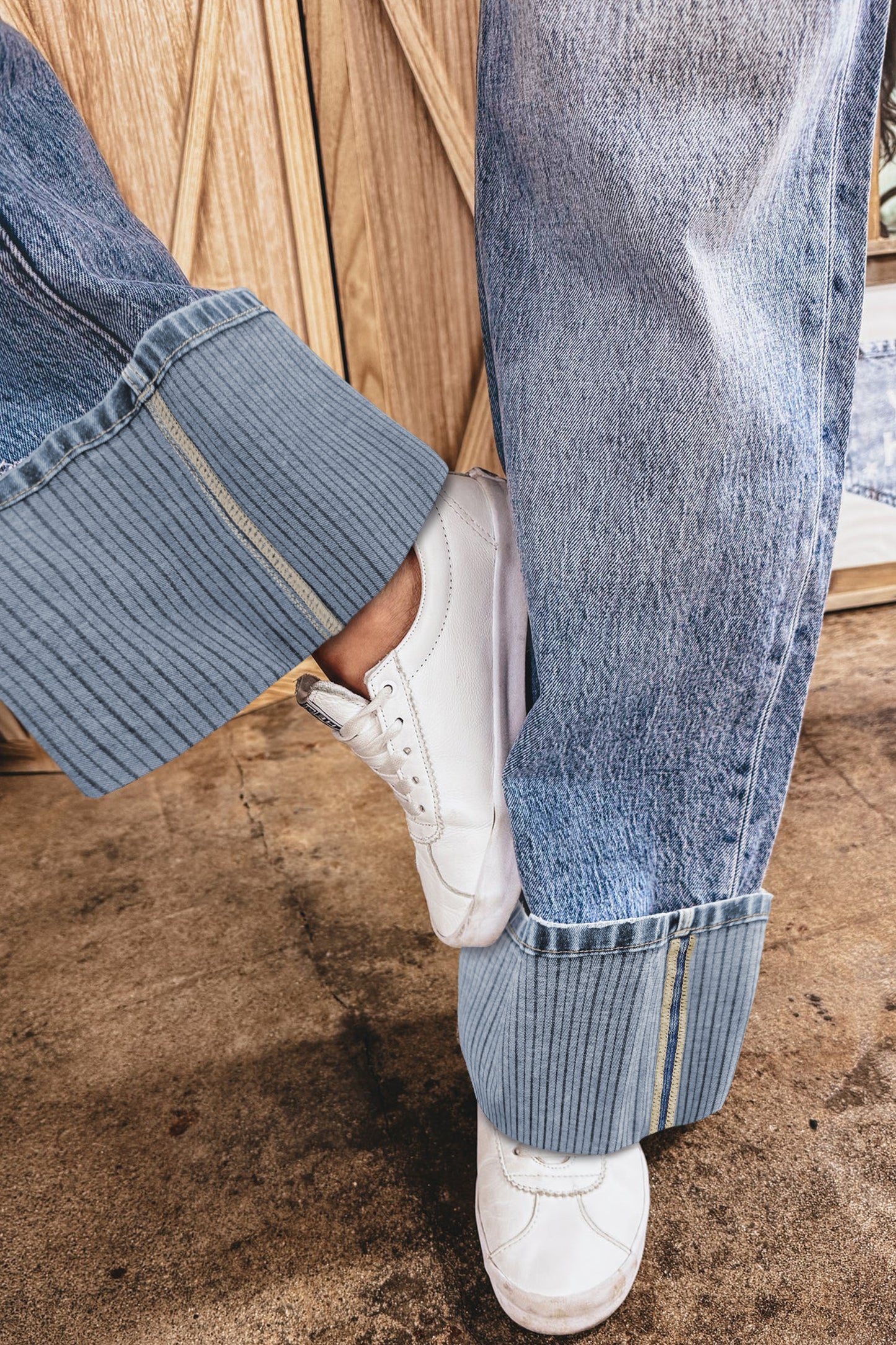 Ashleigh Blue Cuffed Straight Jeans