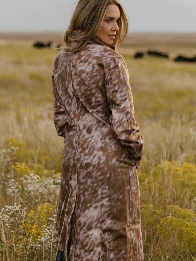 🐄🤎Cowhide Print Western Duster Coat