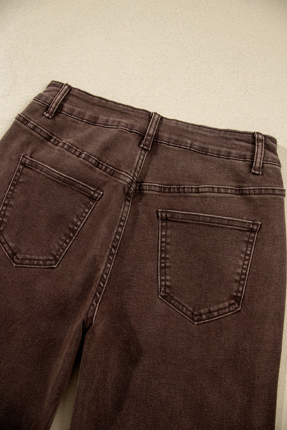 Navy Blue Studded Detail Straight Leg Casual Loose Jeans