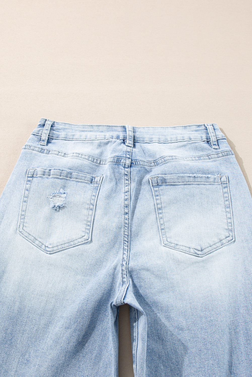 👖 Beau Blue Light Wash Distressed Straight Jeans