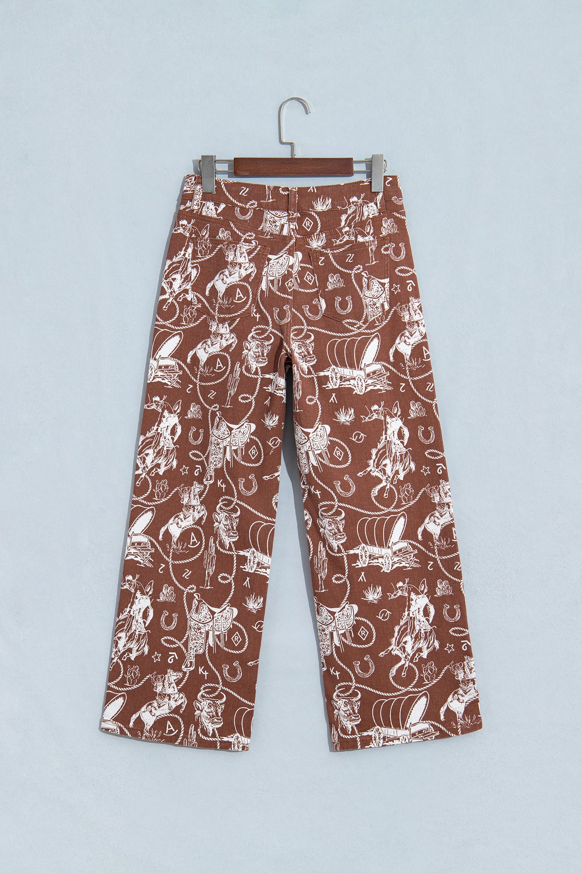 Western Print Wide-Leg Jeans — 2 Prints