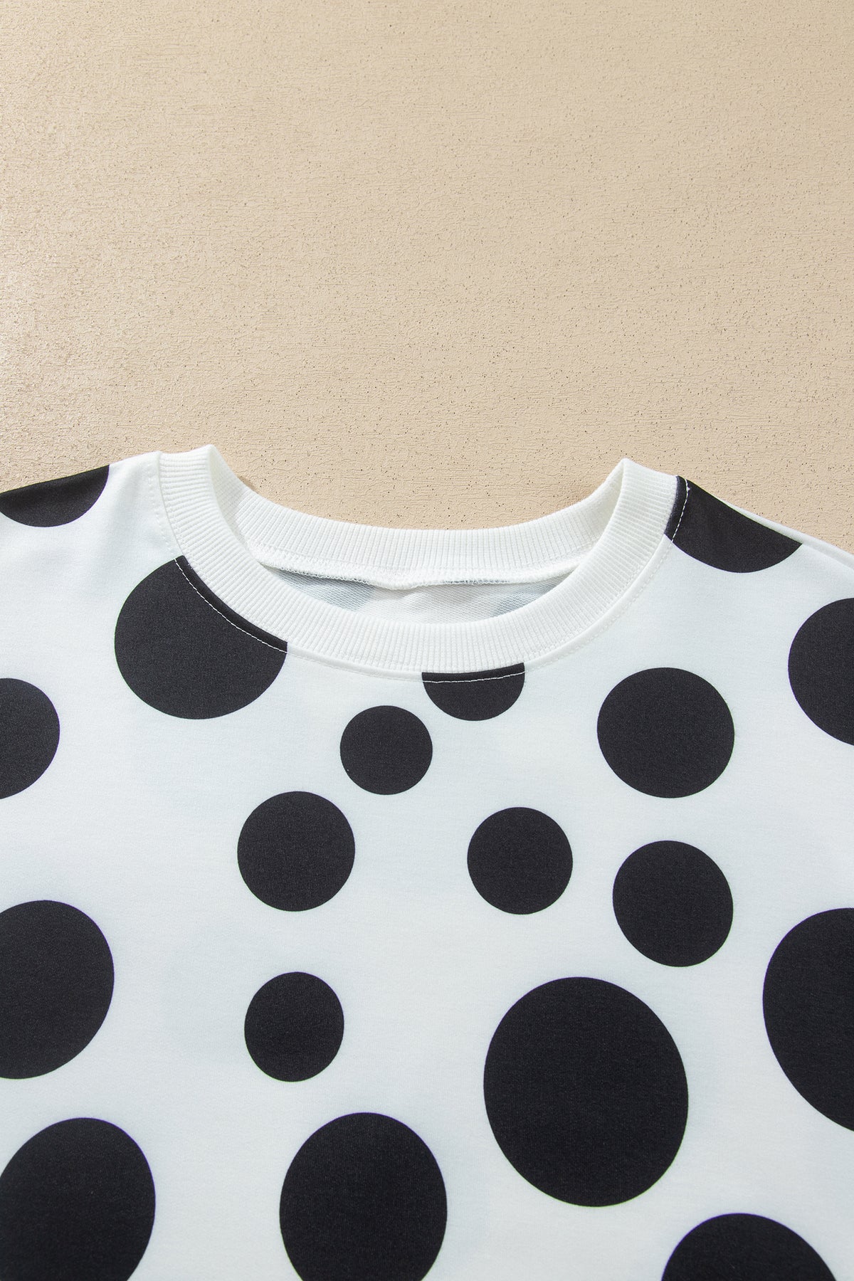 Polka Dot Long Sleeve Top & Drawstring Pants Set
