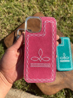 Boot-Stitch Suede Leather Phone Cases