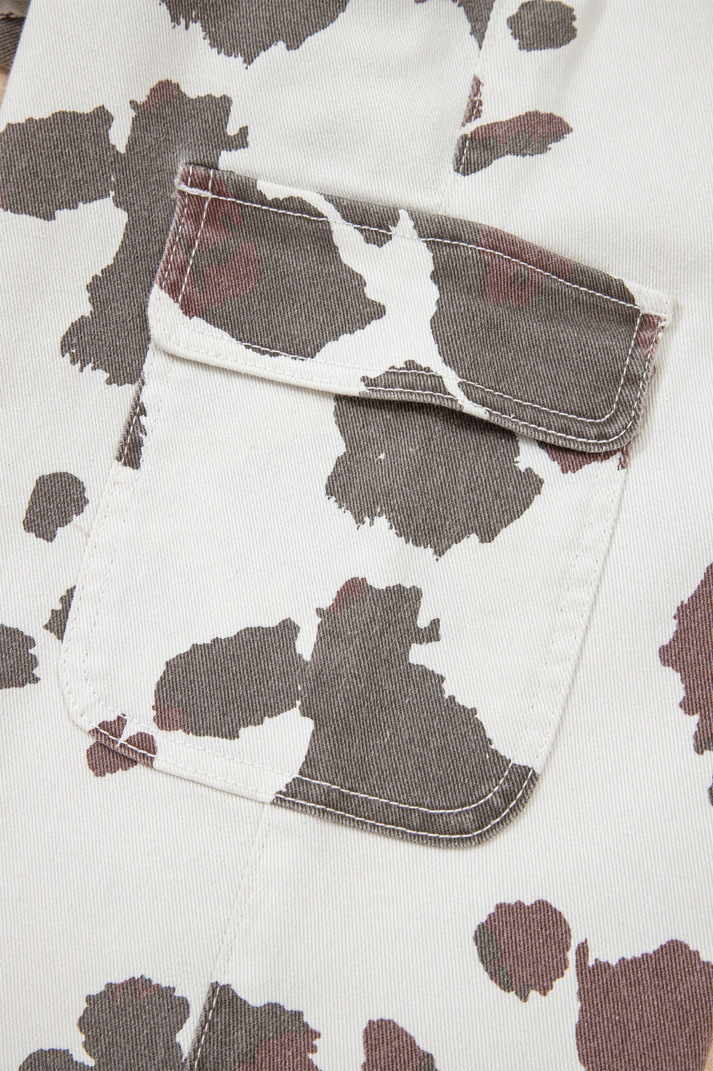 Brown Cow Print Multi Pocket Jeans