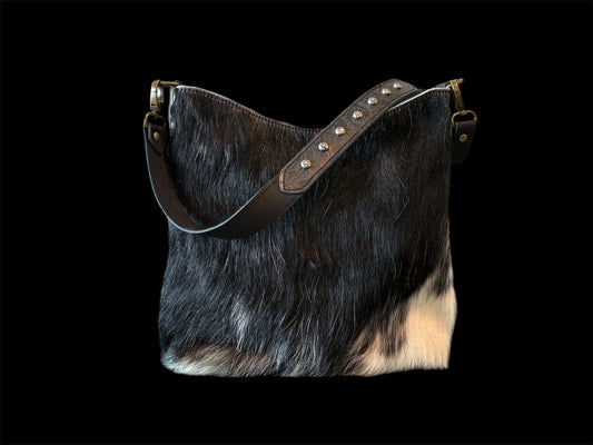 Black & White Hair-on-Hide Concealed Carry Purse – Genuine Leather