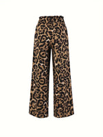 Leopard Print Wide Leg Pant