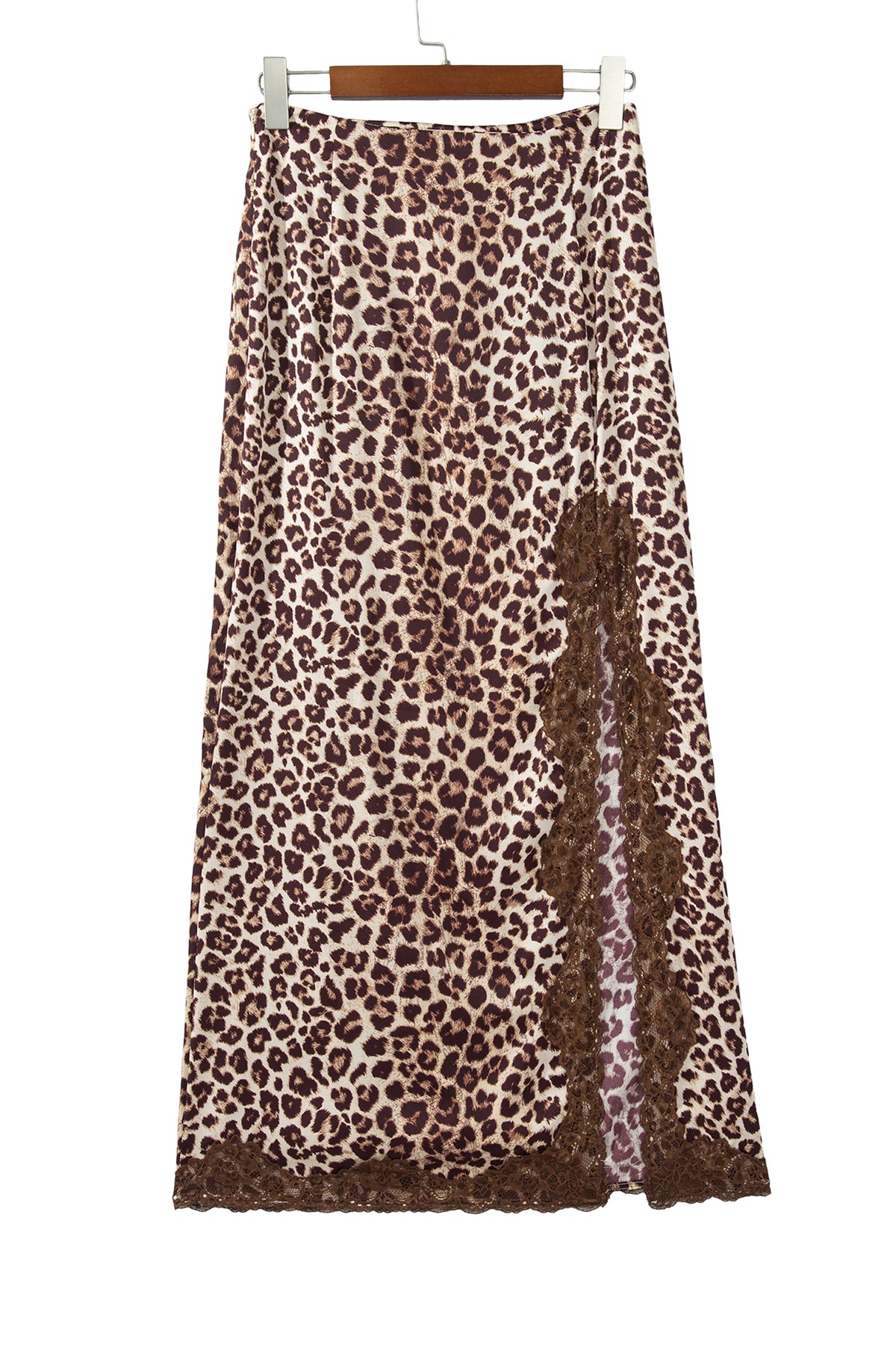 Multicolour Cheetah Print Trim Split Long Western Skirt