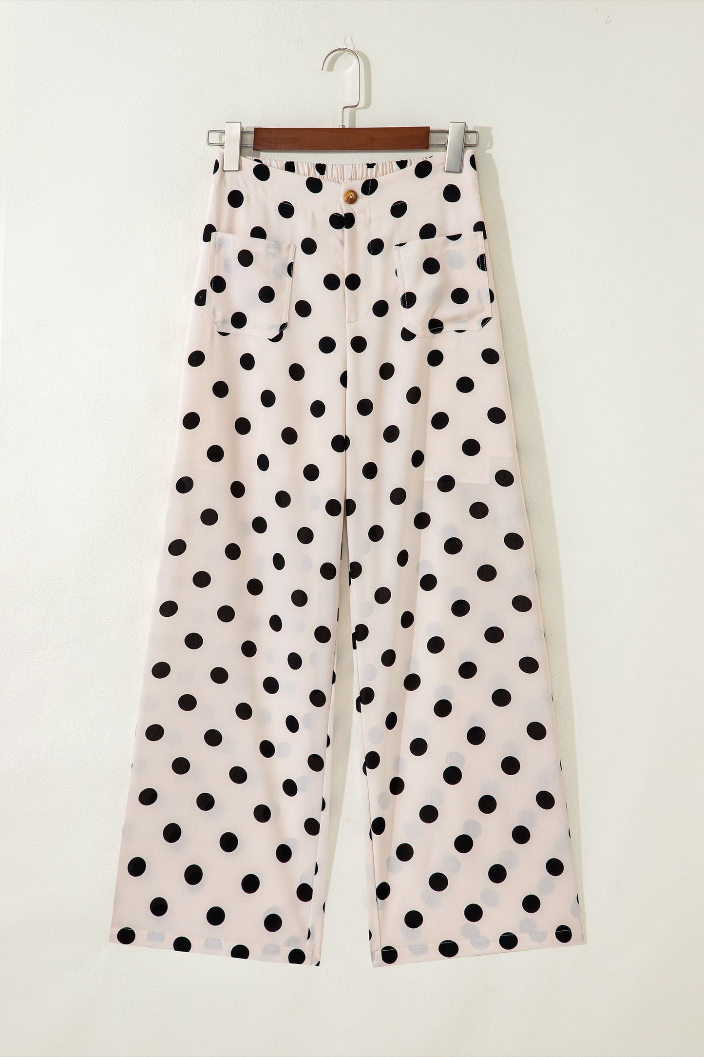 Black Polka Dot Straight Leg Pants Also available in White