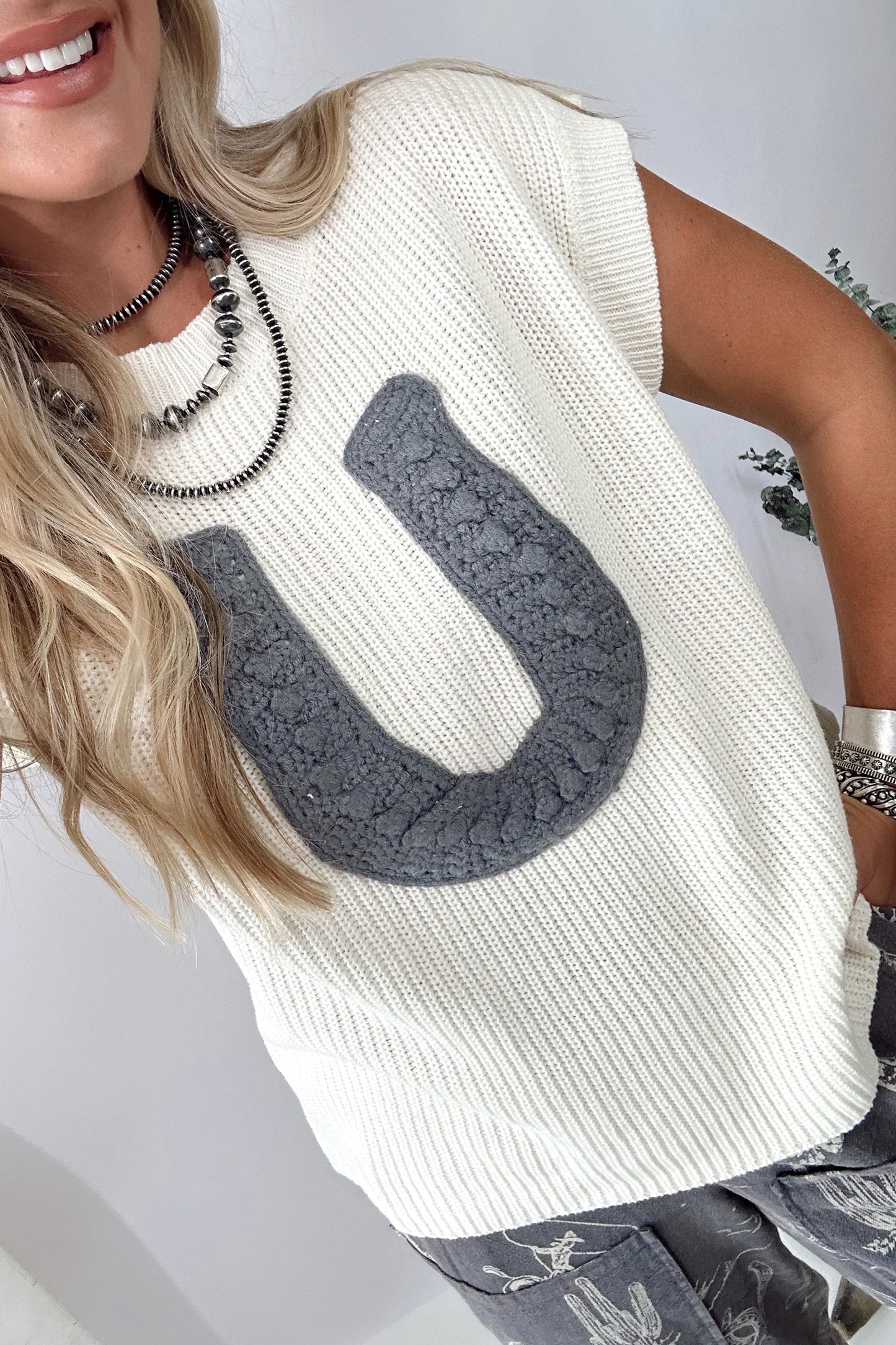 Crochet Horseshoe Knit Sweater